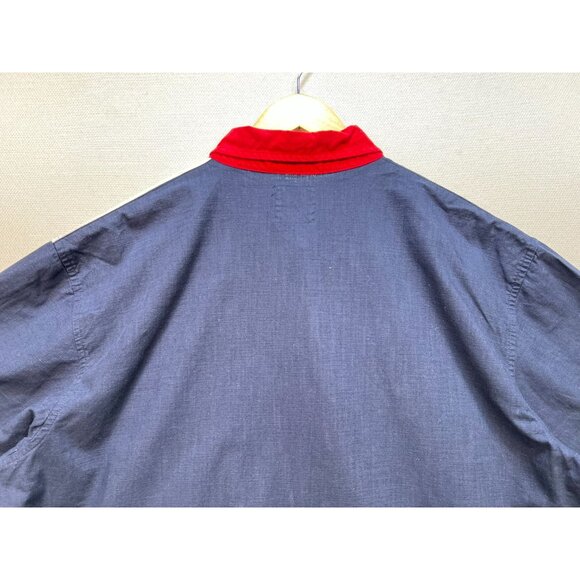 Redhead Mens Button Down Shirt Short Sleeve Sz XL Blue White American Flag Stars - Picture 11 of 12